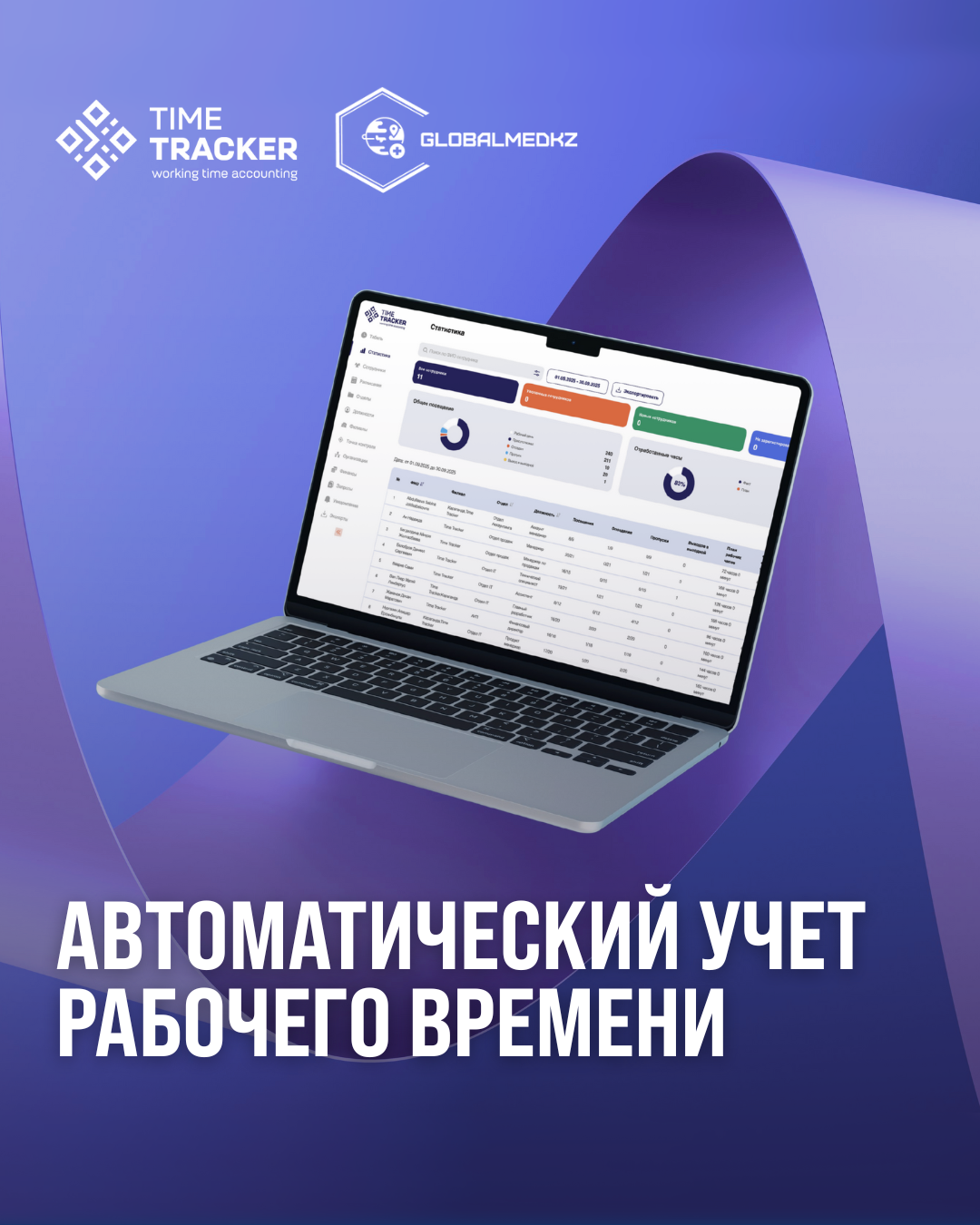 TimeTracker - жұмыс уақытын автоматты түрде бақылау